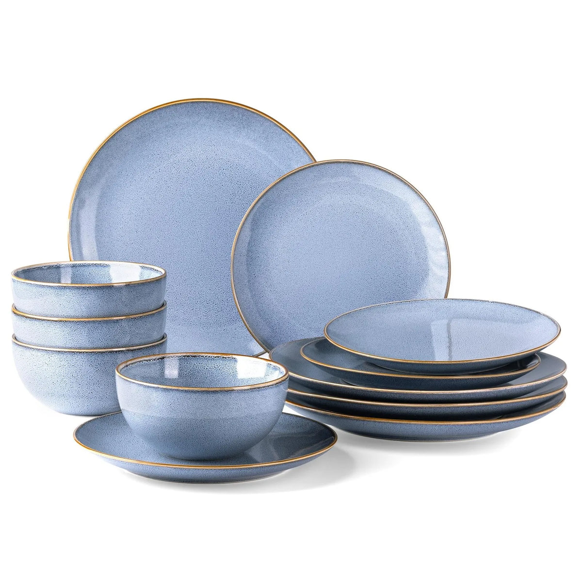Ceramic Tableware Set12 Piece Ceramic Dinnerware Set for 4 Stoneware Plates Bowls Modern Tableware Perfect for Everyday Use and
