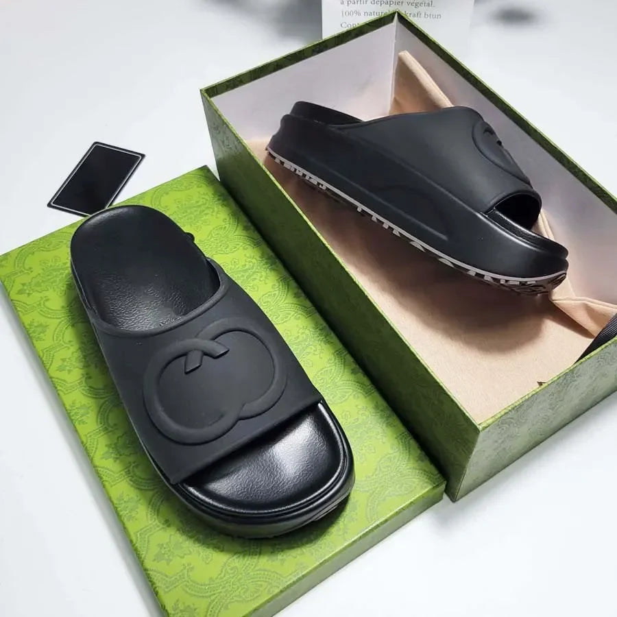 gg ism brand designers women ladies hollow platform sandals slide sandal with lnterlocking g lovely sunny beach woman shoes slip