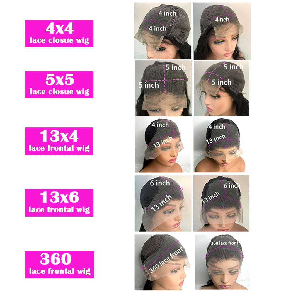 40 Inch 13x6 Body Wave Human Hair Frontal Wig 13x4 HD Lace Natural Black Front Wig Pre Plucked Human Hair Wigs For Black Women