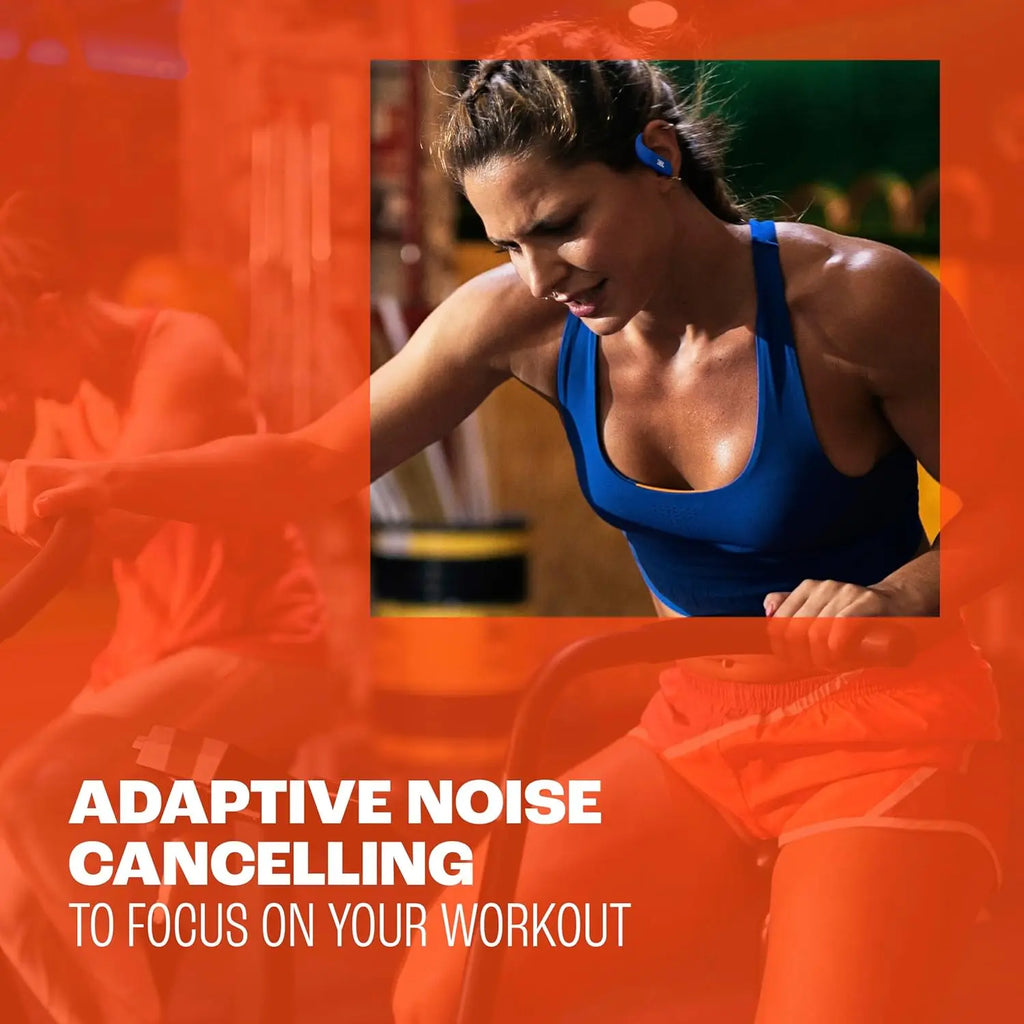 True Wireless Noise Cancelling Sport Earbuds, 48Hrs Playback, IP68 Waterproof, Secure Fit with TwistLock Design, Black/Grey