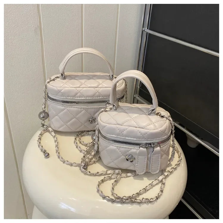 Designer Mini Shoulder Purse Lingerie Embroidery Line Small Square Female 2025 New Fashion Chain Crossbody Luxury Handbag Cosmet