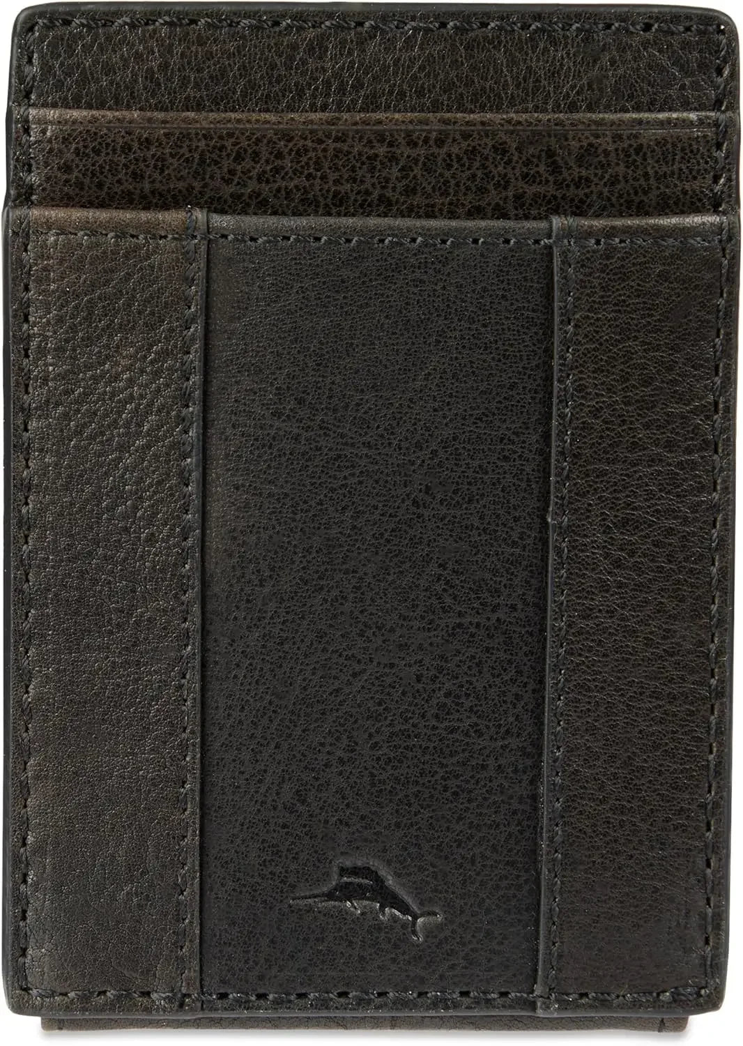 Men's Genuine Leather Magnetic Front Pocket Wallet With ID Window And Card Slots