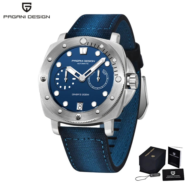 PAGANI DESIGN Luxury Diving Machinery Fully Automatic Men's Watch Stainless Steel Luminous Sapphire Glass Men's Sports Watch