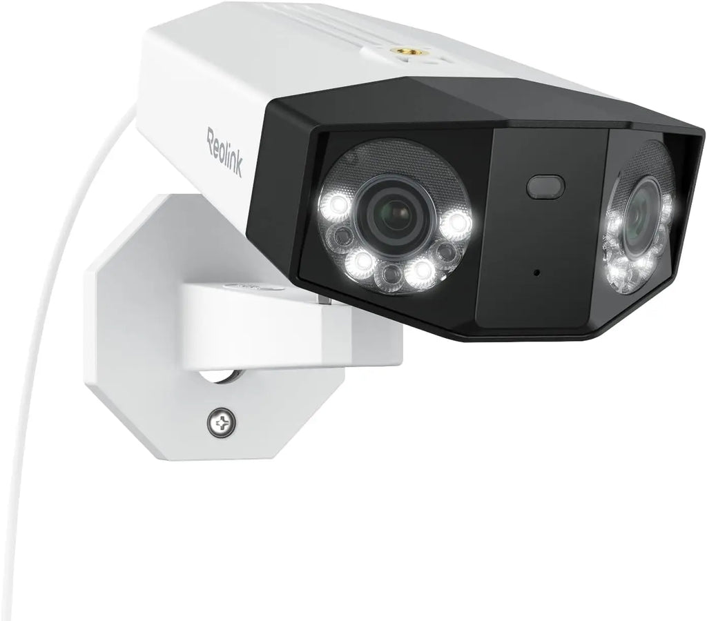 16MP UHD Dual-Lens PoE Security Camera with 180° Panoramic View, Motion Tracking, Color Night Vision