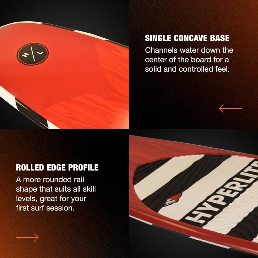 Wakesurf Board – Forgiving Longboard Style Wakesurf Board - Perfect for Beginners and Intermediate Riders for First Surf Session