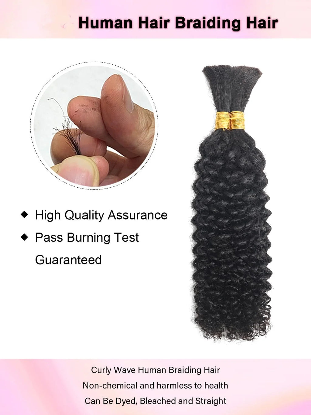 3 Bundles 195g 30Inch Human Braiding Hair For Boho Braids Human Curly Boho Hair ForBraiding Knotless Bulk Bohemian Natural Color