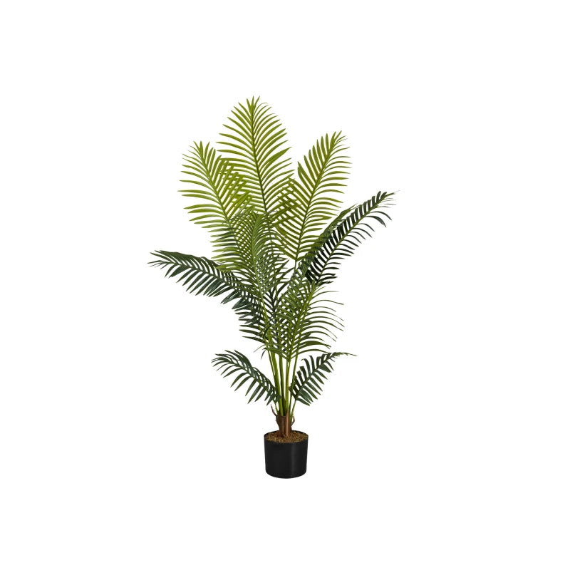 Artificial Plant, 57 Tall, Palm Tree, Indoor, Faux, Fake, Floor, Greenery, Potted, Real Touch, Decorative, Green Leaves, Black P