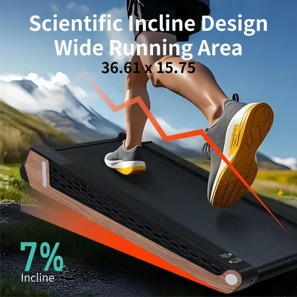 8° Incline Walking Pad Treadmill - Portable Compact Treadmills Under Desk Treadmill, Incline