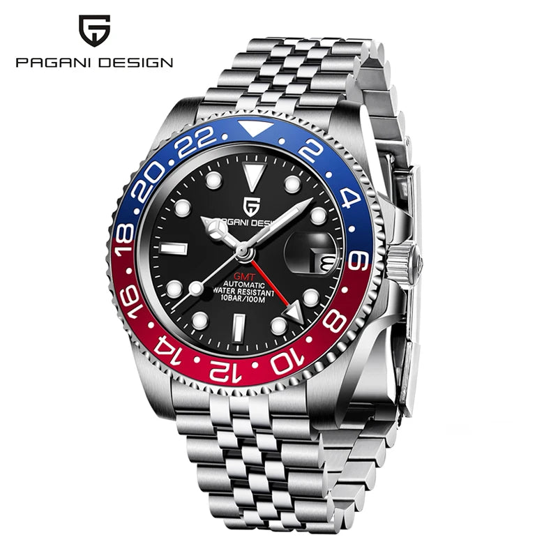 2026 New PAGANI DESIGN Men Mechanical Watch Top Sapphire Glass GMT Watches for Men 100M Waterproof Man Automatic Wristwatch
