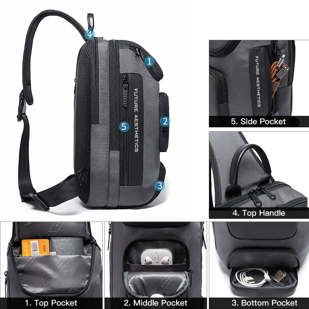 Sling Bag, Waterproof Shoulder Bag for Men, Casual Sports Sling Bag, Every Day Bag for Men…