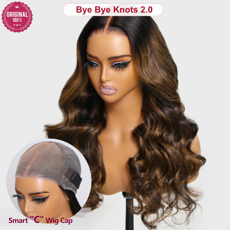Beauty Forever Bye Bye Knots Colored Glueless Human Hair Wig #FB30 Balayage Brown Color Lace Front Human Hair Wig 180%
