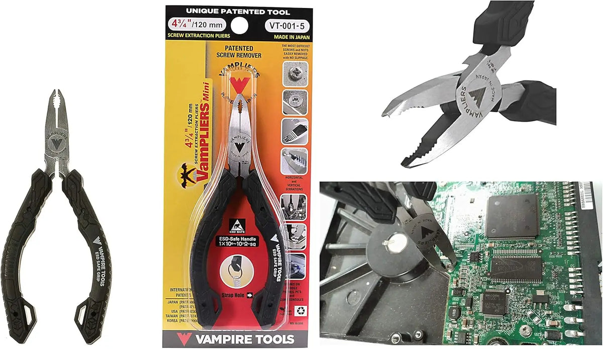 5" Precision Mini Pliers Set: ESD Safe Grip, Made in Japan. For Electronics, Jewelry & DIY Repairs.