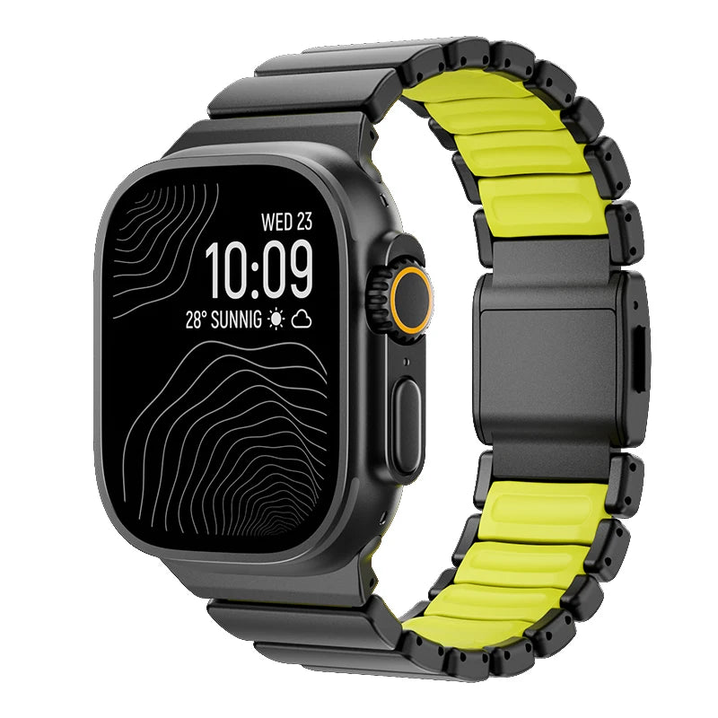 Titanium Metal Band For Apple Watch Ultra 3 11 10 9 8 7 SE  Silicone Magnetic Bracelet Strap iWatch 42mm 44 45mm 46mm 49mm  2028