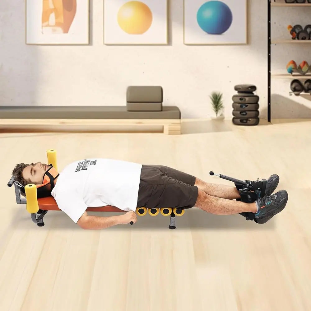 Cervical Spine Stretching Massage Table with Lumbar Traction and Spinal Decompression for Body Therapy