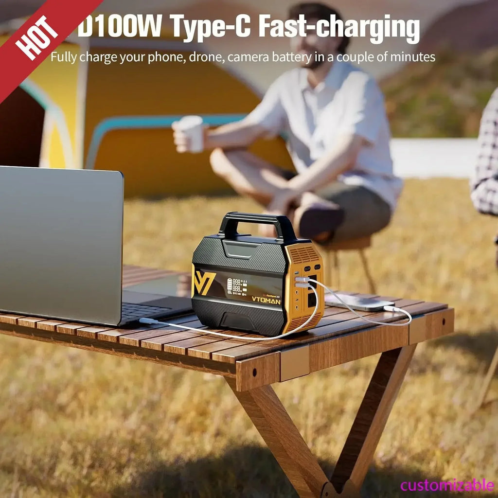 300 Portable Power Station with 110W Solar Panel, 300W/230Wh LiFePO4 Battery Solar Generator,PD100W Type-C,3000 Cycles,6 Outlets