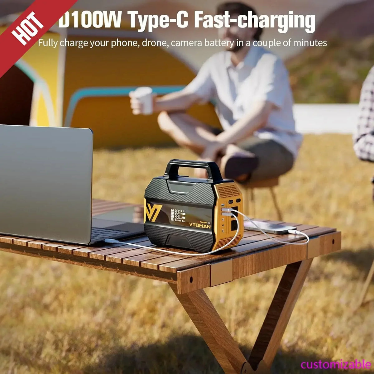 300 Portable Power Station with 110W Solar Panel, 300W/230Wh LiFePO4 Battery Solar Generator,PD100W Type-C,3000 Cycles,6 Outlets