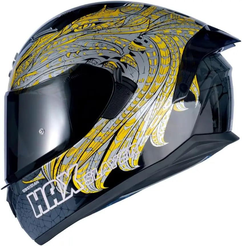 Obsidian Full Face Dual Visor Adult Motorcycle Helmet for Motorbike Street Bike with Pinlock Ready DOT Approved Slayer Gold M