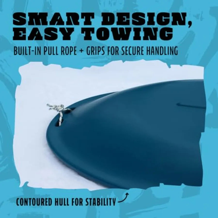 Roto Molded Snow Sled for Adults & Kids. Heavy Duty Plastic SNOW Slider