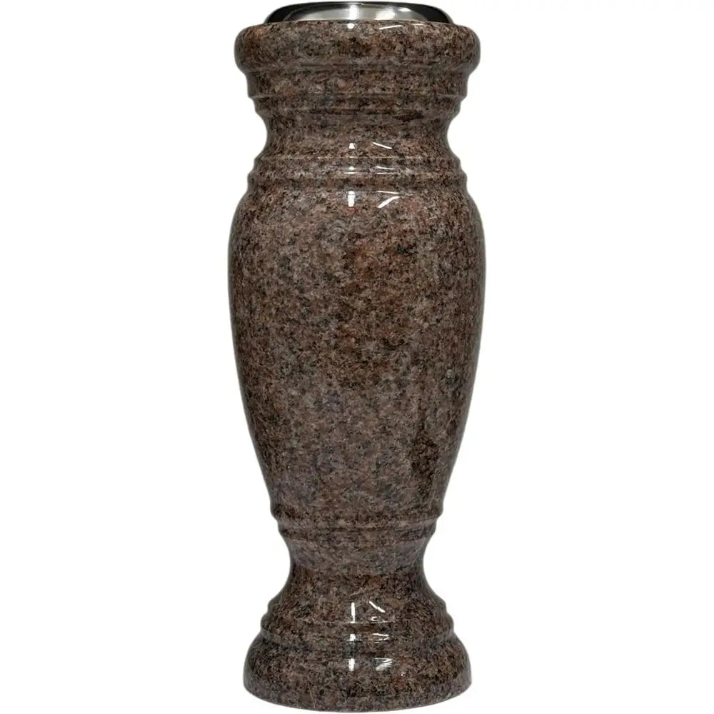 Real Pink Granite Vase with Stainless Steel Lining, Suitable for Home Decor, Memorial Sites, and Outdoor Garden Displays