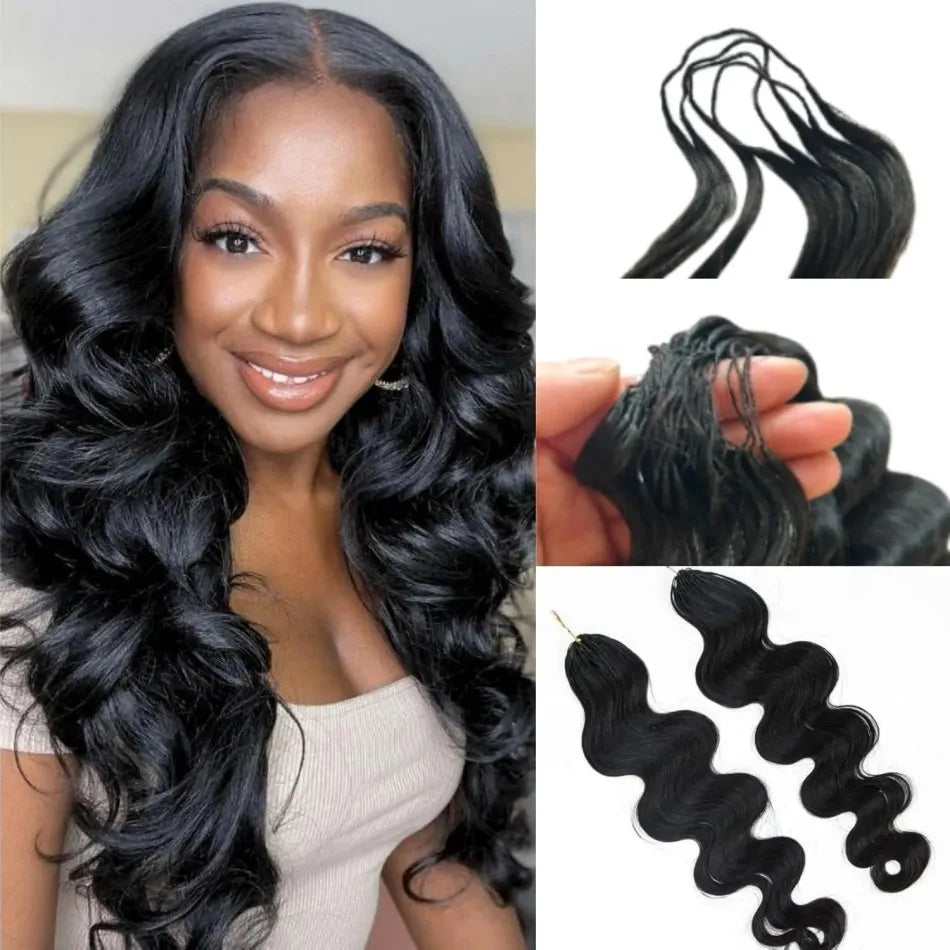 Body Wave Crochet Human Hair Bundles 5 Packs Brazilian Weave Pre-Separated Virgin Feather Hair Extensions Crochet Hair For Women