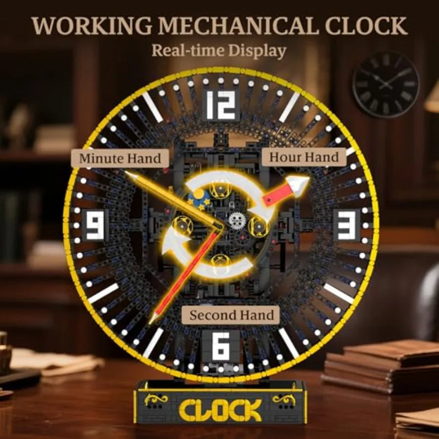 Grand Clock Building Set - 3675+ PCS Motorized DIY Clock Model with Mechanical Gears, Control & Real-Time Display, Advanced Engi