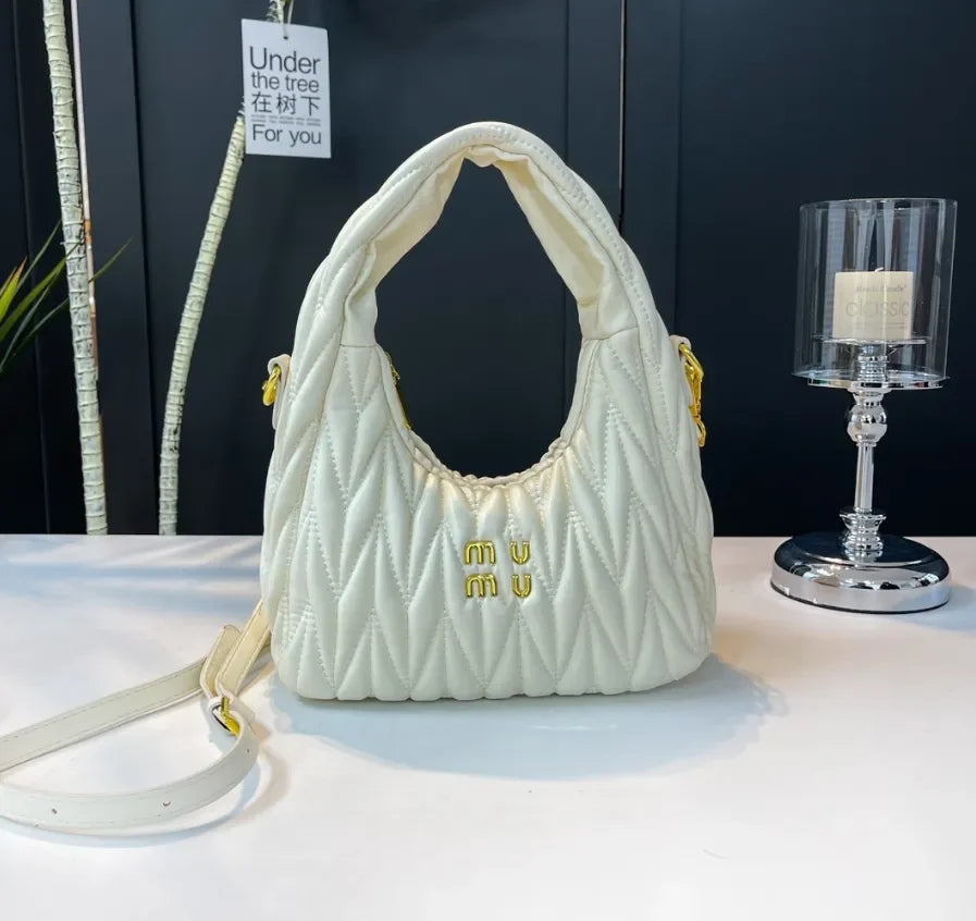 Designer Hobo Bag for Women - 2024 10A Underarm Bag, Leather Shoulder Bag with Gold Hardware, Versatile Casual Handbag