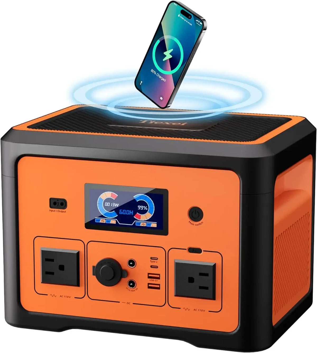 Portable Power Station 665.6Wh, 600W Solar Power Station, Battery Backup with UPS Function, Solar Generator for Home Emergency