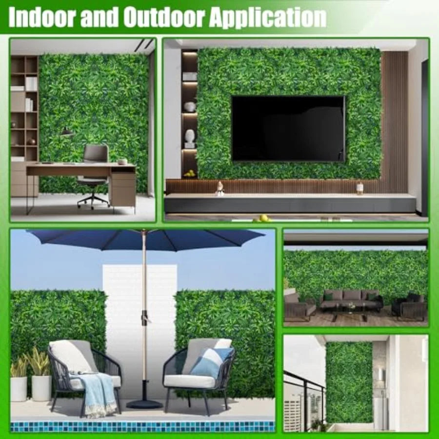 Artificial Grass Wall Panels 20x20 12pcs Hedge Grass Backdrop UV-Anti Fake Greenery Plant Boxwood Panels Green Wall Decor for O