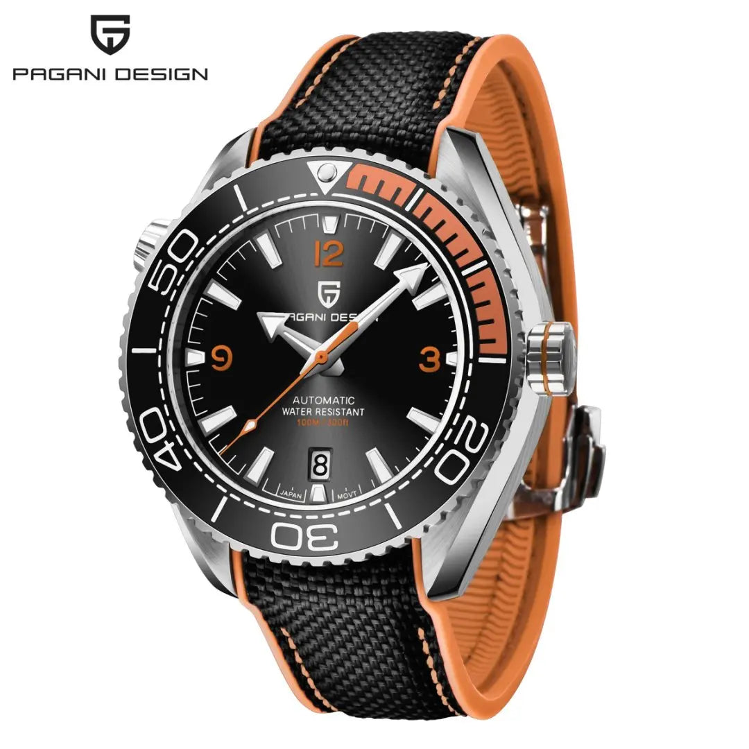 Top PAGANI DESIGN luxury watch mechanical automatic watch Diving rubber series sports watch Sapphire Luminous fashion Men'sWatch
