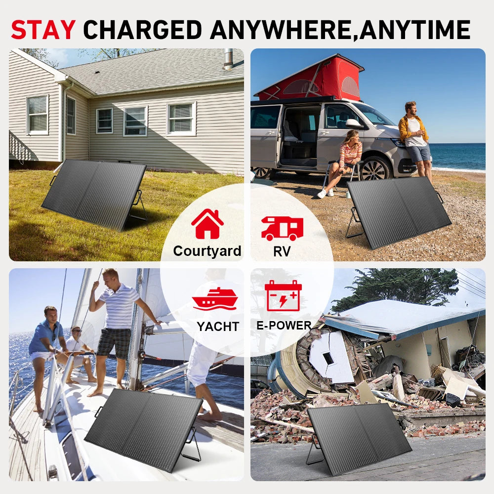 【Completely upgraded】DOKIO 100W Portable Foldable Solar Panel Kit | For Camping/RV/Emergency | Includes 12V Controller