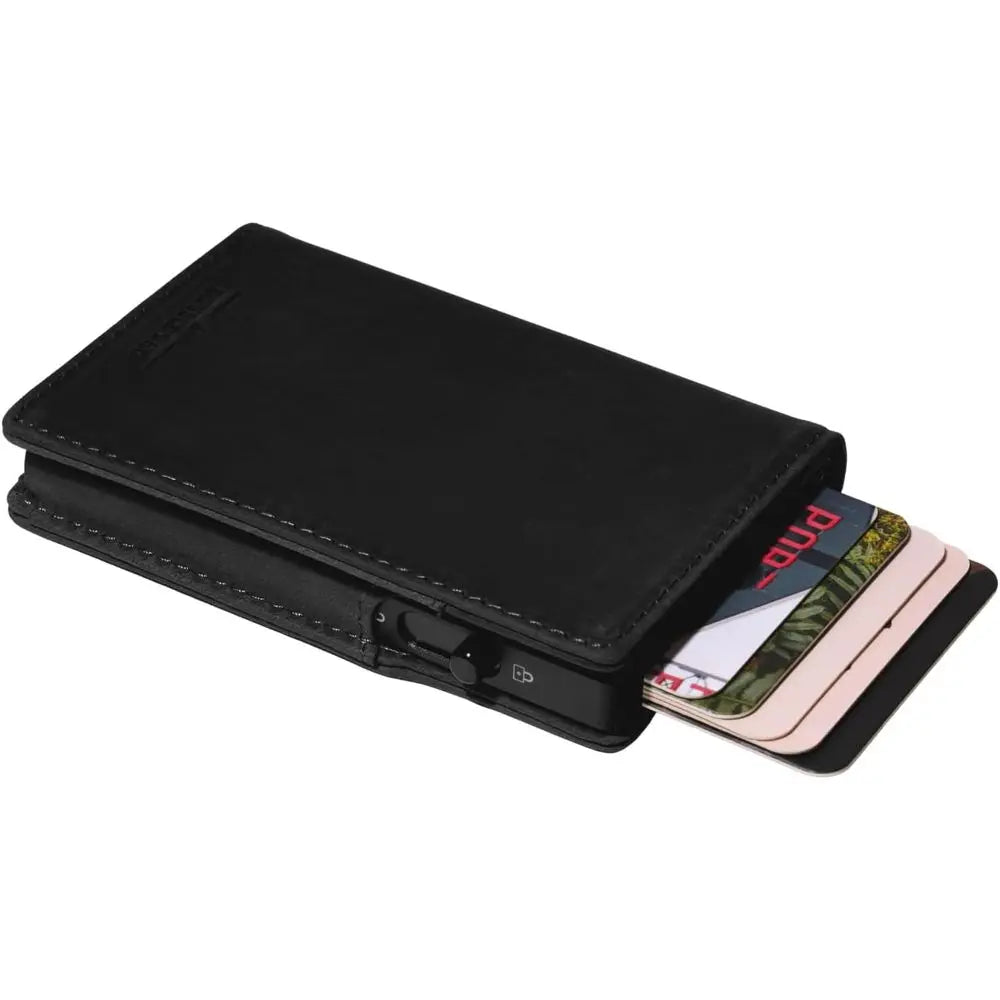 Upgraded Leather Minimalist Wallet for Men: Slim Design Holds 10+ Cards and Cash