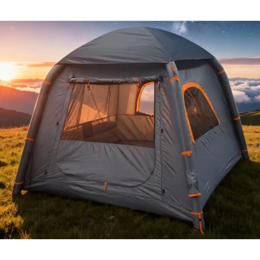 Inflatable Tents for Camping 2/4 Person Easy Setup Blow Up Tents for 4 Seasons Waterproof Air Glamping Tents for Camping Adult