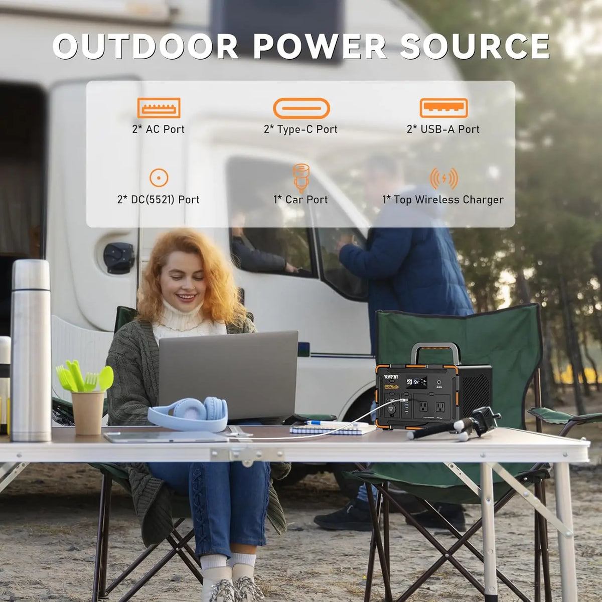600W Portable Generator – featuring a 162000mAh battery, AC outlets, 100W USB-C PD, 10 outputs, and wireless, Customized