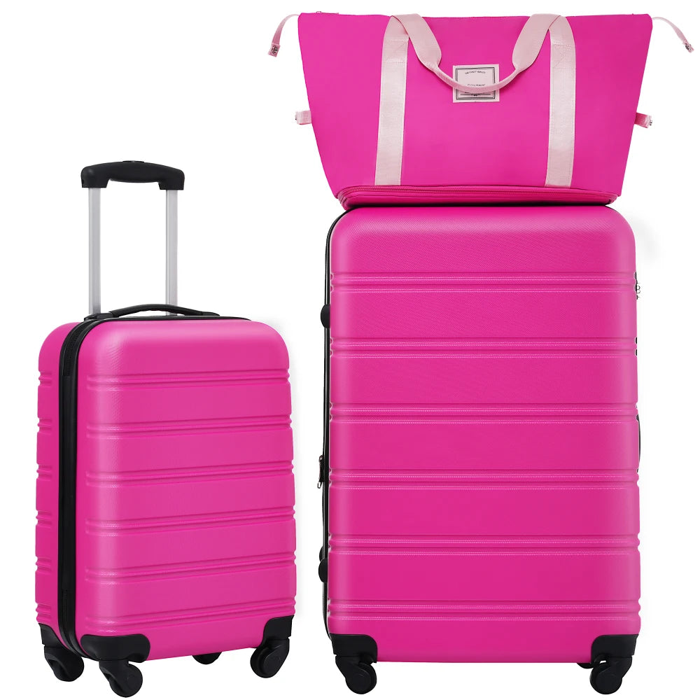 2 Piece Hardside Luggage Set with Bag Spinner Wheels TSA Lock Lightweight 20/24 Inch Travel Suitcase