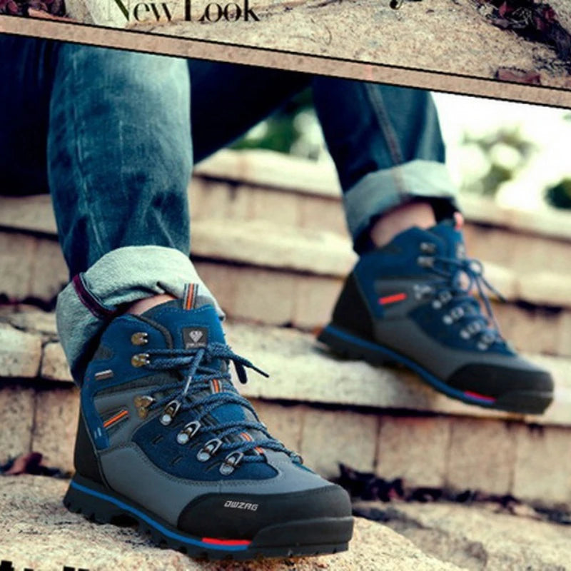 Men's High Top Hiking Shoes Outdoor Trekking Sports Shoes Lightweight Trail Running Walking Shoes Tourist Footwear