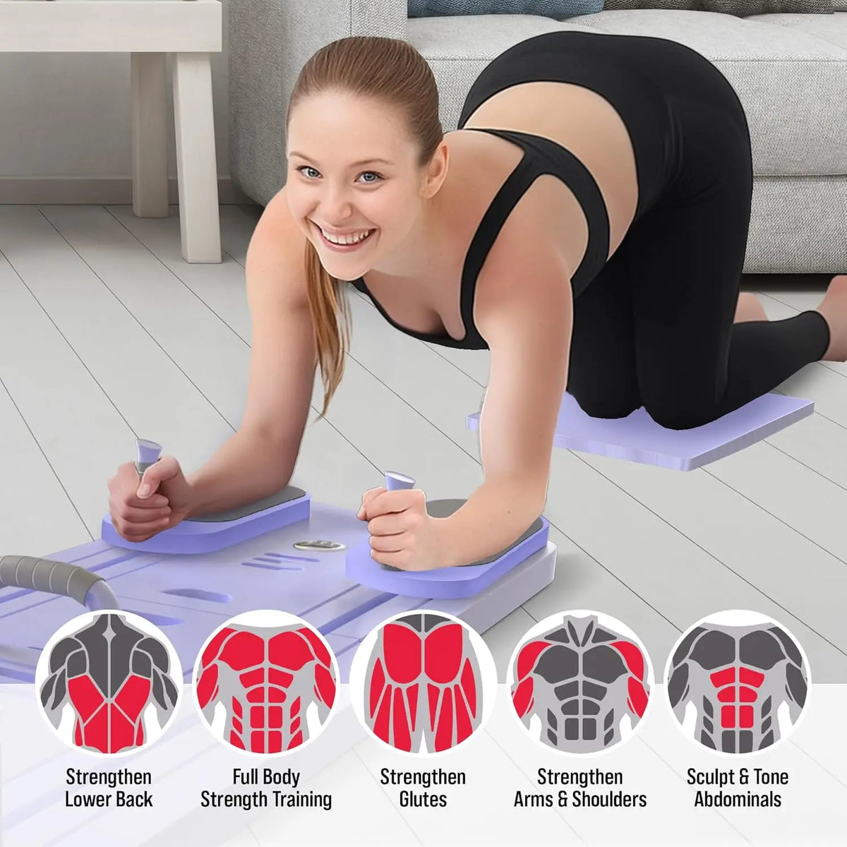 Foldable Pilates Reformer Set for Home, Multifunctional and Portable, Comes with Yoga Mat and Timer