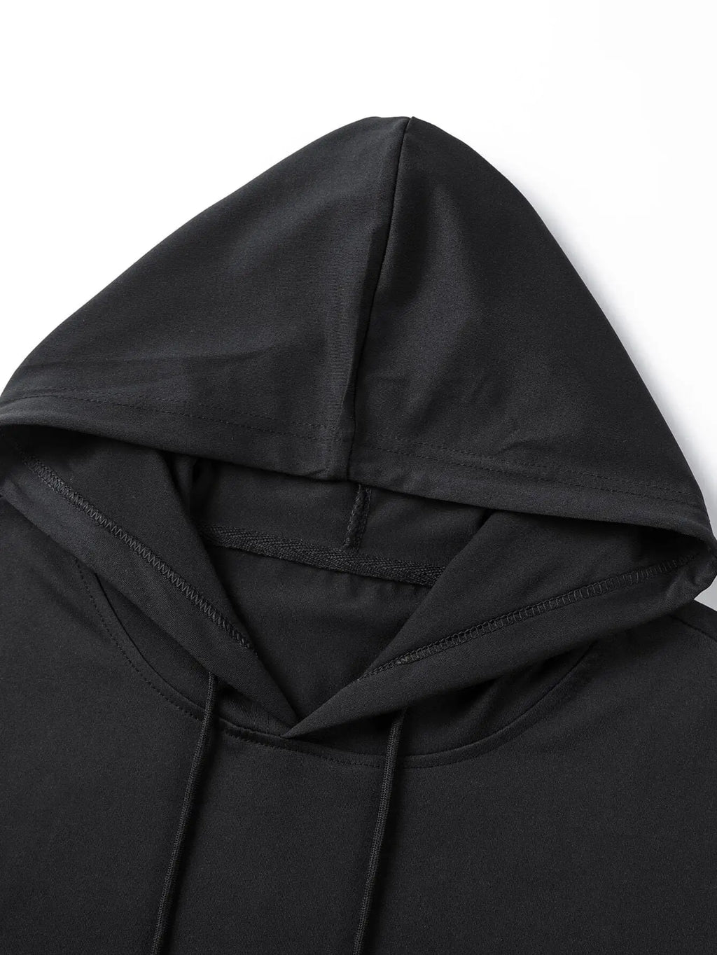 Men's Black Sleeveless Hooded Tank Top with Drawstring and High-Low Hem