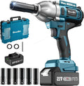 Seesii WH710 Brushless Electric Impact Wrench Cordless 1/2" for Car Home 800N.m 3300RPM High Torque Gun 6 Sockets Repair Tool