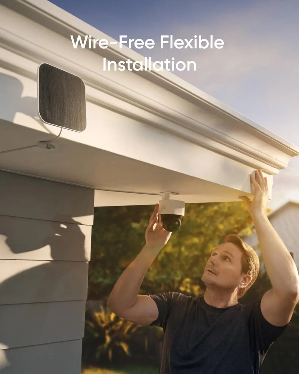 Solar Wireless Outdoor Security Camera with 360° Pan & Tilt, No Blind Spots, 2.4 GHz Wi-Fi, No Monthly Fee