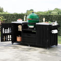 66.5 Stainless Steel Top Wood Outdoor Kitchen Island with Rolling Cart, Storage, Spice & Towel Racks
