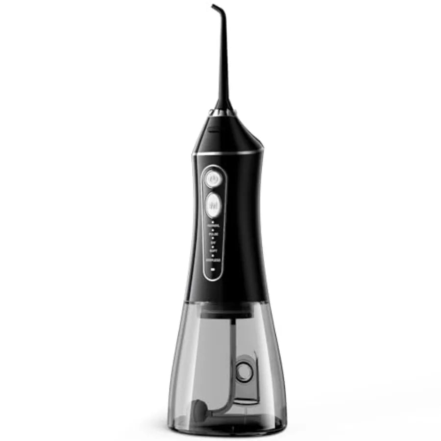 Water Flosser for Teeth - 320ml Large Capacity Cordless Oral Irrigator with 5 Cleaning Modes IPX7 Waterproof USB Rechargeable P