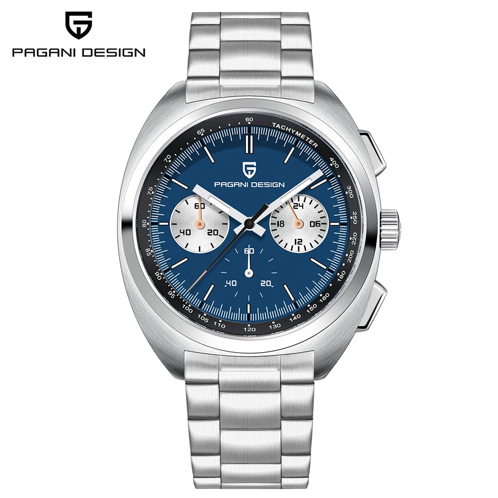 PAGANI DESIGN 2026 Retro Luxury Men's Watches Sports Chronograph VK63 Quartz Watch For Men AR Sapphire Waterproof Leather Clock