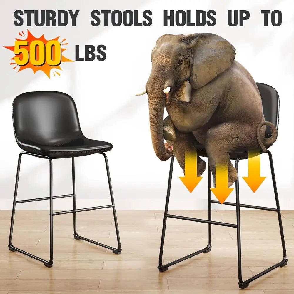 TAVR aux Leather Dining Chairs Set o 4, ArmlCounter Height Stools with Back Hold up to 500 lbs or Home, Kitchen, Dining Room, Ba