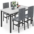 5-Piece Dining Table Set or 4 with aux Marble Top & Velvet Chairs, Space Saving ern Kitchen Table Set or Small Spaces, Aparents