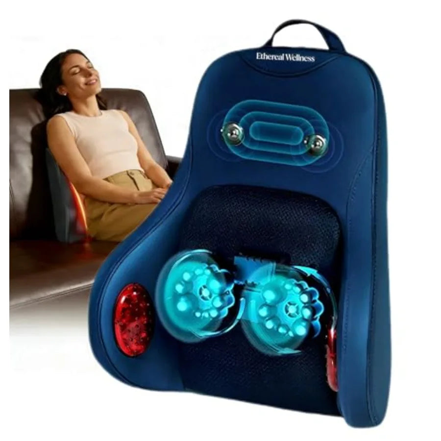 Shiatsu Neck and Back Massager with Heat Deep Tissue Massage Cushion for Pain Relief 20-Node Kneading Vibration Infrared Heatin