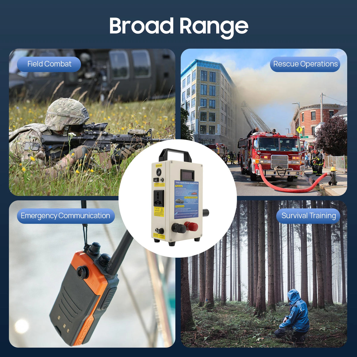 HG-15600 Hand Crank Generator 15600mAh Portable Power Bank w/ AC Outlet, Solar for Outdoor Emergency & Car Jump Start