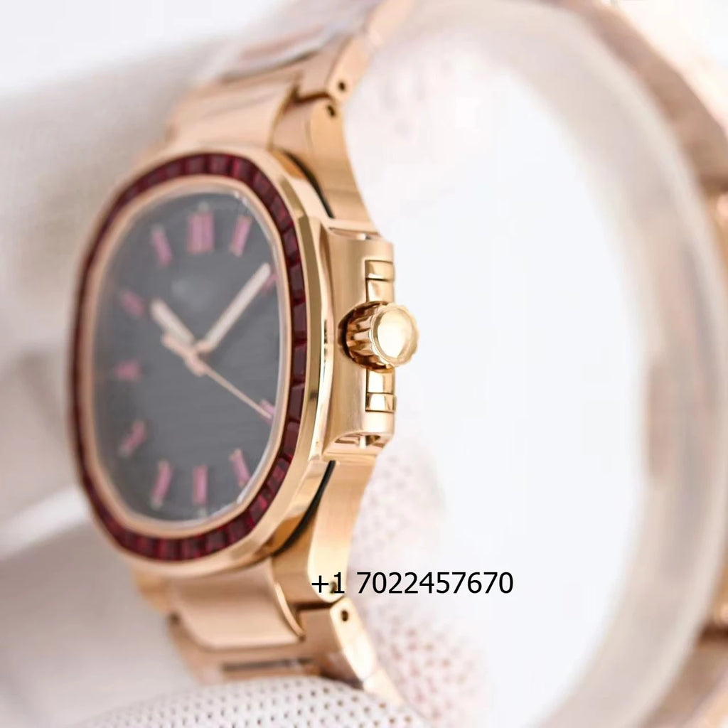 Custom Luxury Sport Diver High Quality Stainless Steel Ruby Drill Ring Automatic Mechanical Watch Luminous Calendar Chronograph