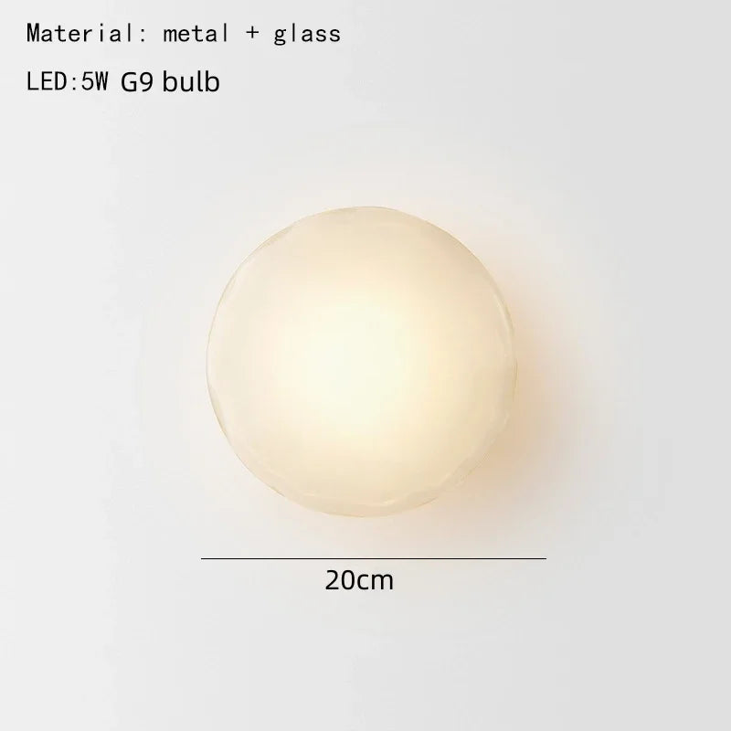 Nordic Gray White Clear Glass  Light Gold Black Metal Lamp G9 Bulb for Bedroom Parlor Restaurant Corridor Aisle Wall Decor