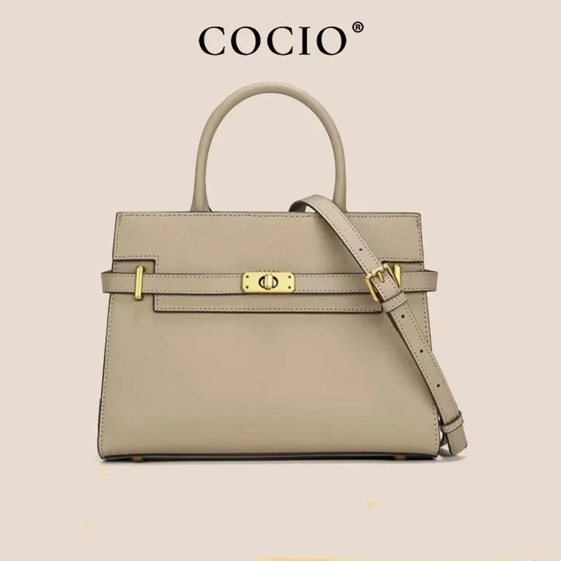 Lanjia COCIO Leather Shoulder - Handheld Bag for Women, High Quality Solid Color