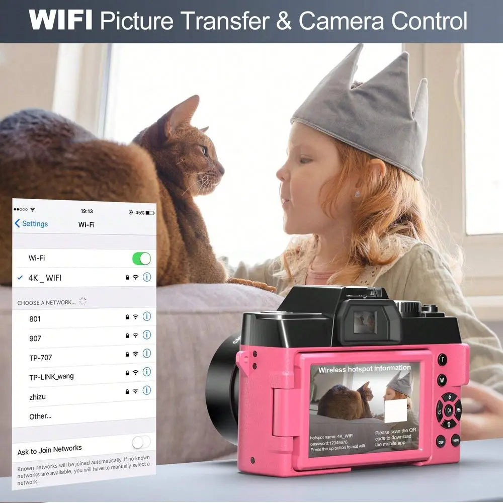 NBD S100 Pro 4K Digital Cameras For Photography,48MP 60FPS Video Camera For Vlogging, WiFi App Control Vlogging Camera , Small C